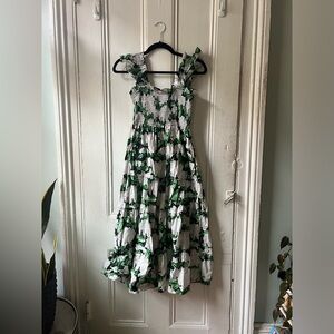 Hill House Nap Dress smocked dress pockets floral Elizabeth cotton hydrangeas